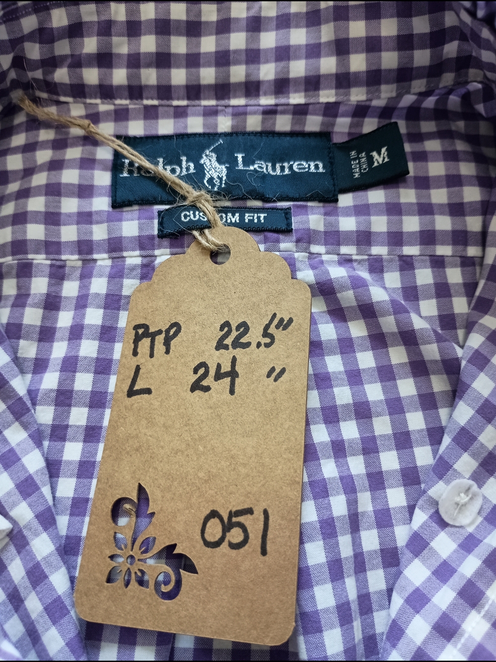 Upcycled Women's Ralph Lauren Ruffled Collar Shirt #051 - Picture 8 of 10